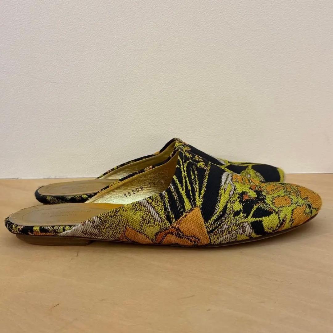 希少DRIES VAN NOTEN フラットシューズ　ジャガード　ミュール