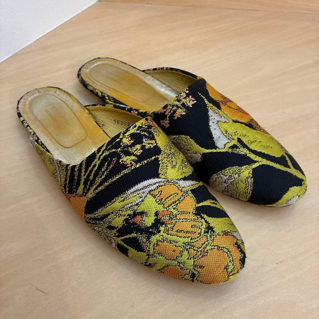 希少DRIES VAN NOTEN フラットシューズ　ジャガード　ミュール