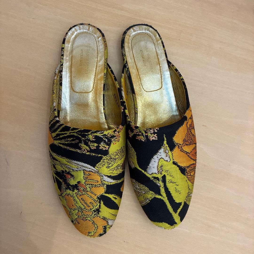 希少DRIES VAN NOTEN フラットシューズ　ジャガード　ミュール