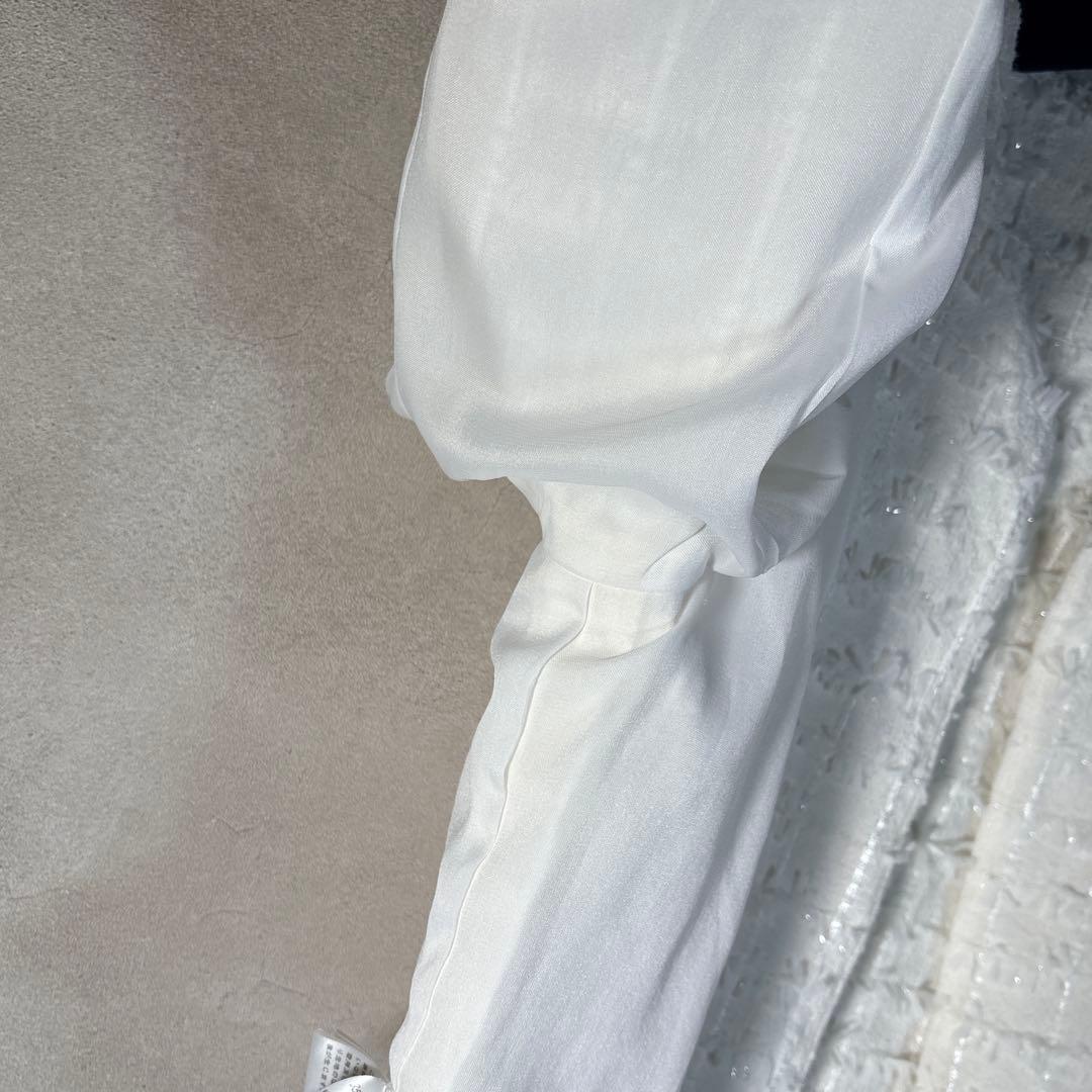 フォクシー ツイードジャケット ノーカラー ホワイト 入学式 卒業式 38