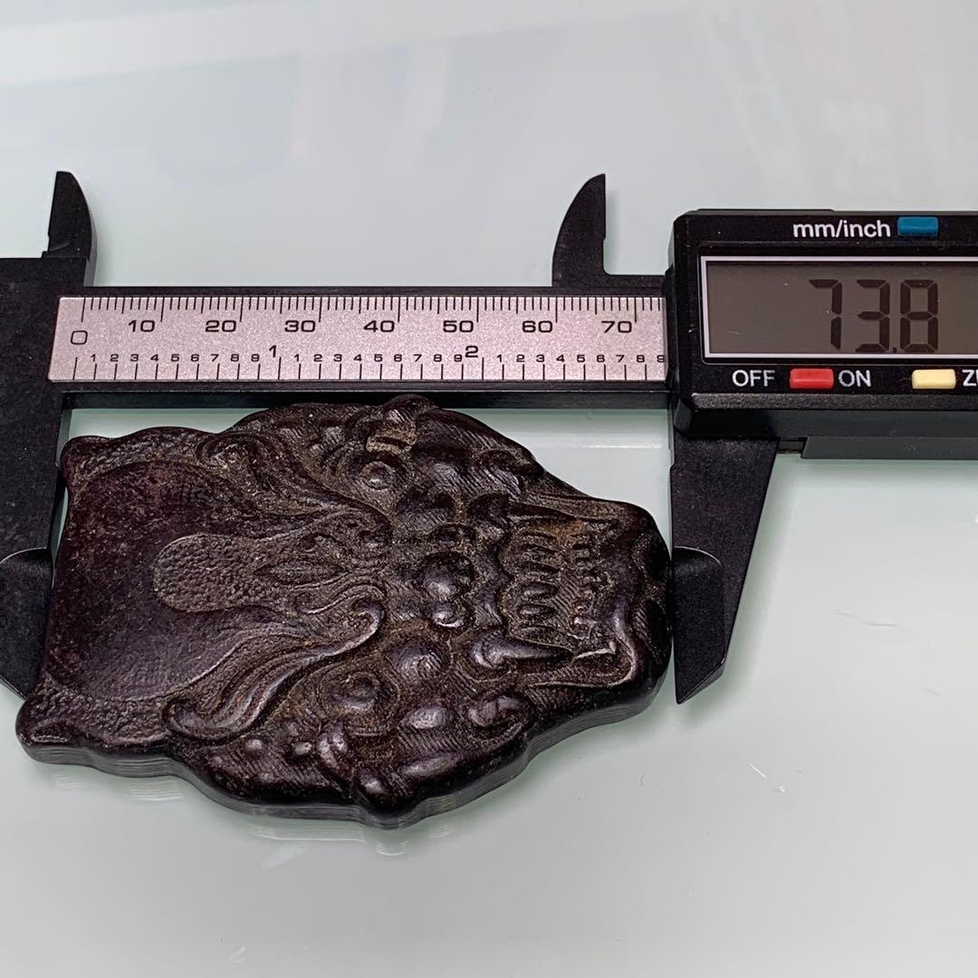 縁起物　御守り　鬼面のトーテム 宇宙パワー 不思議の石鉄隕石　アンティーク