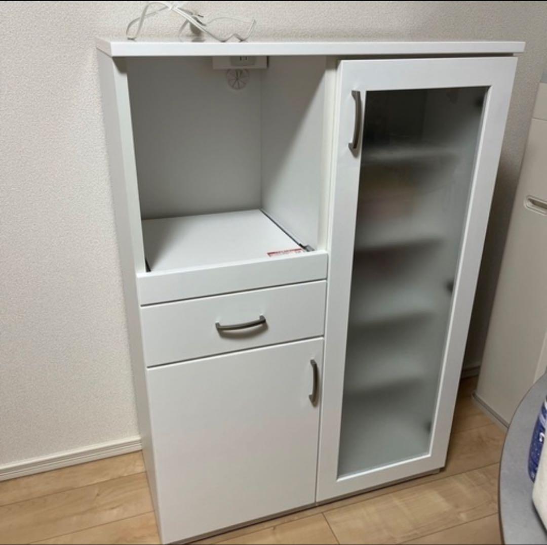 ニトリ 食器棚 レンジボード （コパン T 80MRB WH）