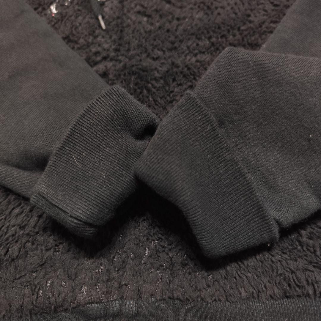 ヒステリックグラマー スカル刺繍 モコモコパーカー ブラック F