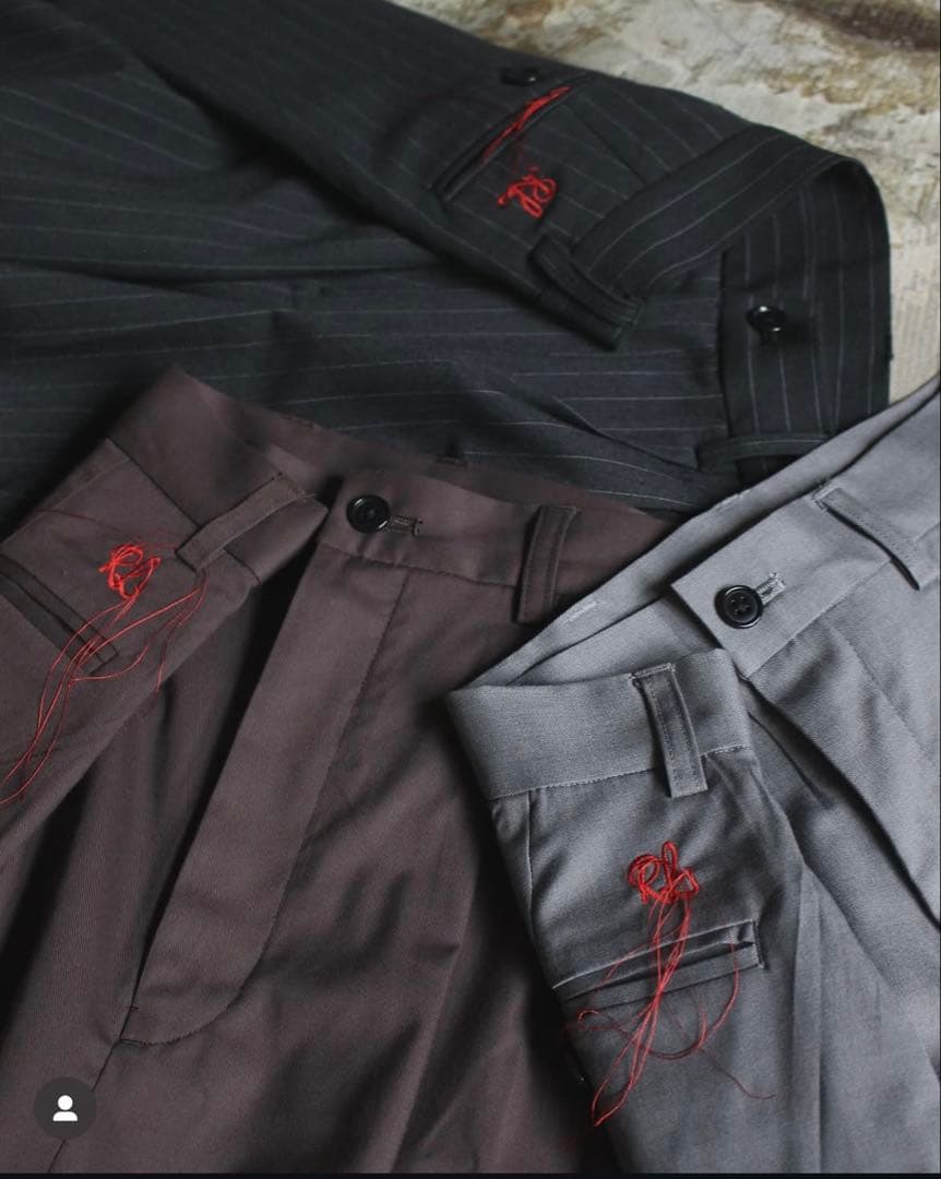 パンツ rroomm RL SEMIWIDE TUCK SLACKS PINSTRIPE