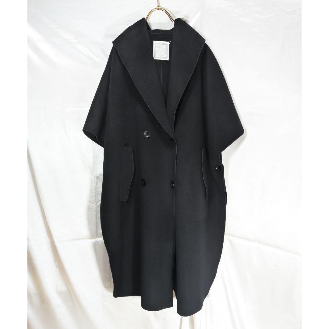 【極美品】 BEARDSLEY フードポンチョ ロングコート ウール100