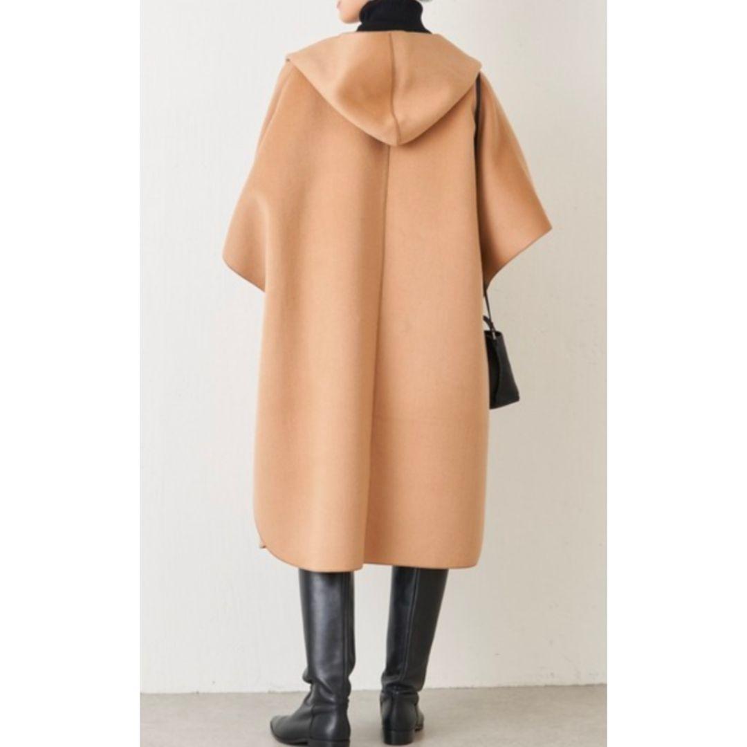 【極美品】 BEARDSLEY フードポンチョ ロングコート ウール100