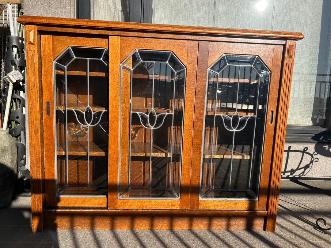 き*よ様 ステンドグラス扉付きキャビネット　アンティーク