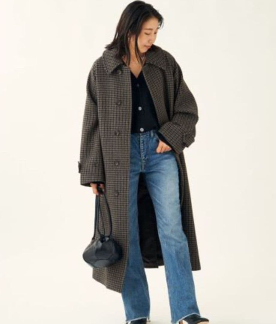 【Yuyaです】L'ESSAGE　モッサ/チドリバルカラーコート　グレー