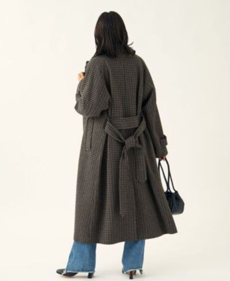 【Yuyaです】L'ESSAGE　モッサ/チドリバルカラーコート　グレー