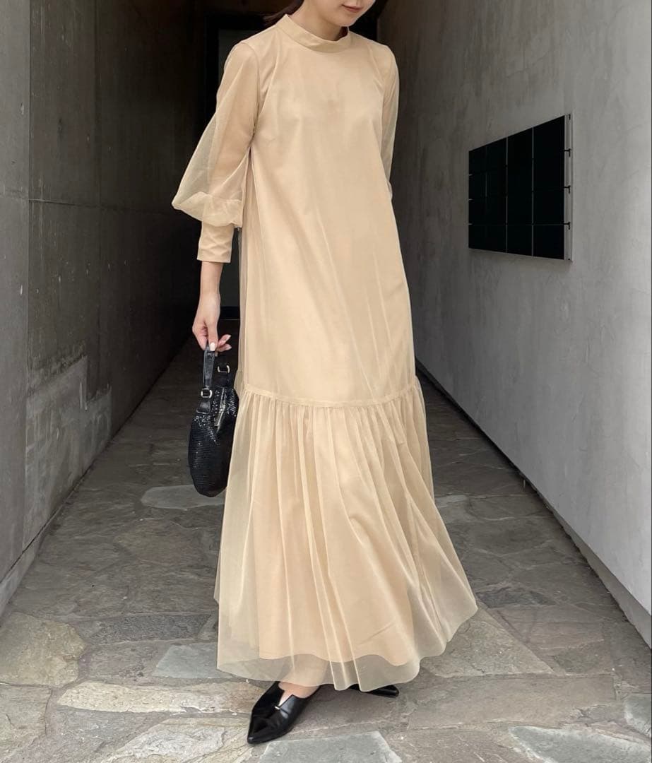 CAPRICIEUX LE'MAGE チュールハイネックワンピース