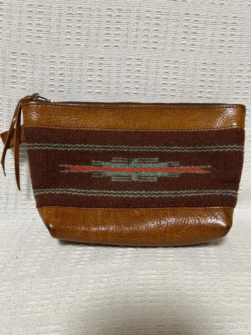 LUCKY JOHN＊ジップポーチ/BROWN