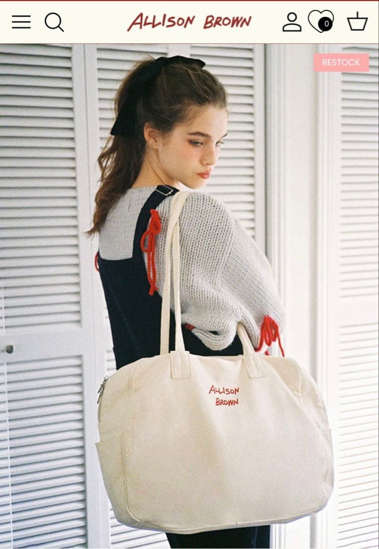 ALLISON BROWN トートアイボリー新品　Holiday Canvas