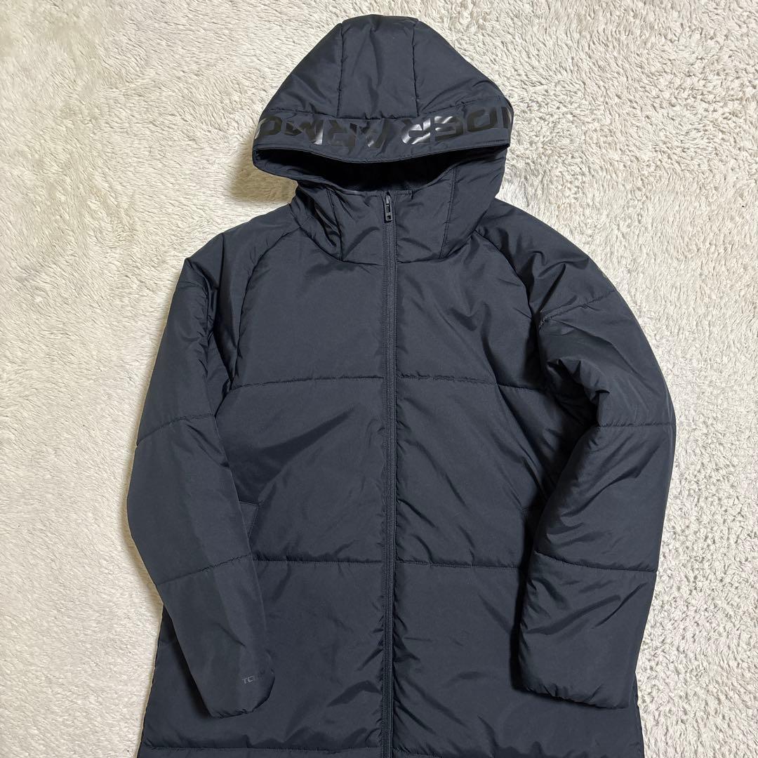 アンダーアーマー　UAインサレーテッド ロングコート フーディー　ブラック