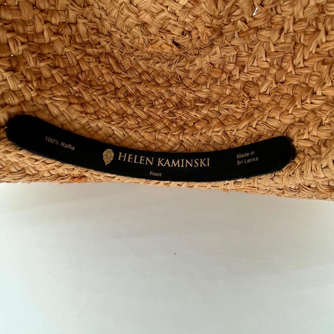 ヘレンカミンスキー　麦わら帽子　ラフィア　赤リボン