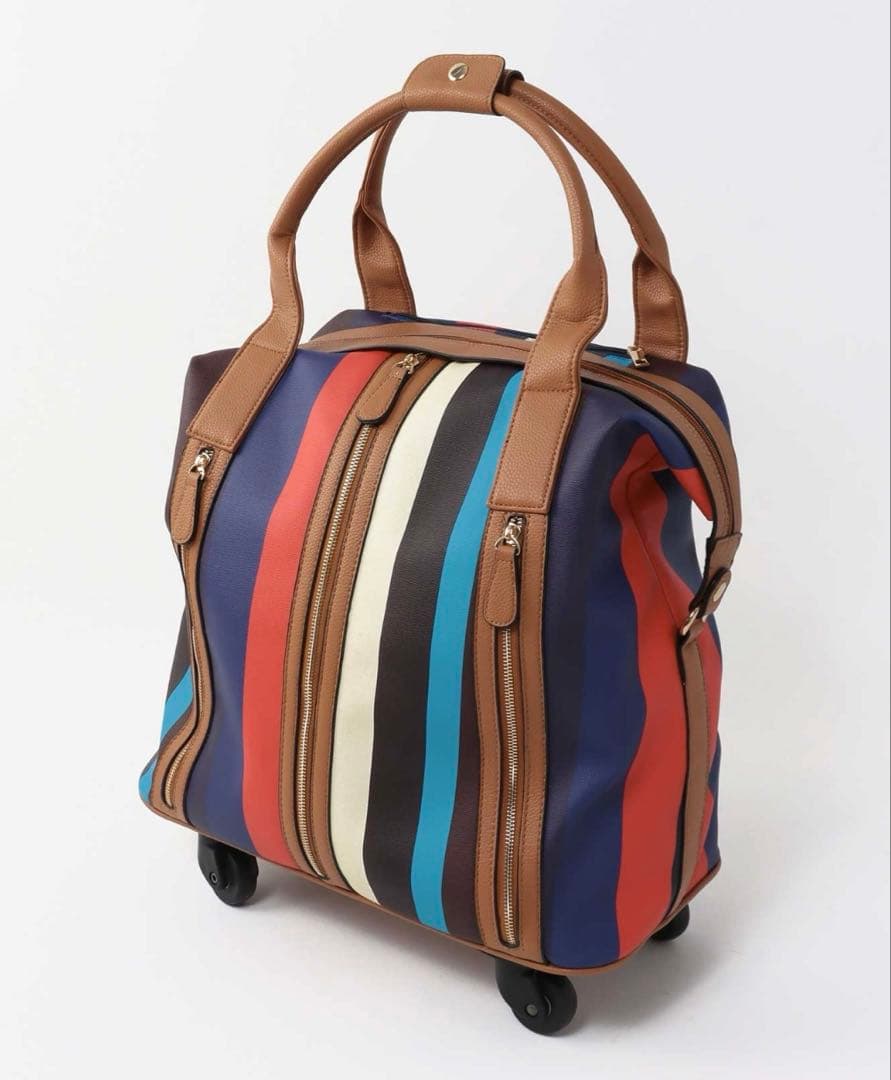 【新品】Three Four Time 4輪マルチストライプ柄親子キャリー