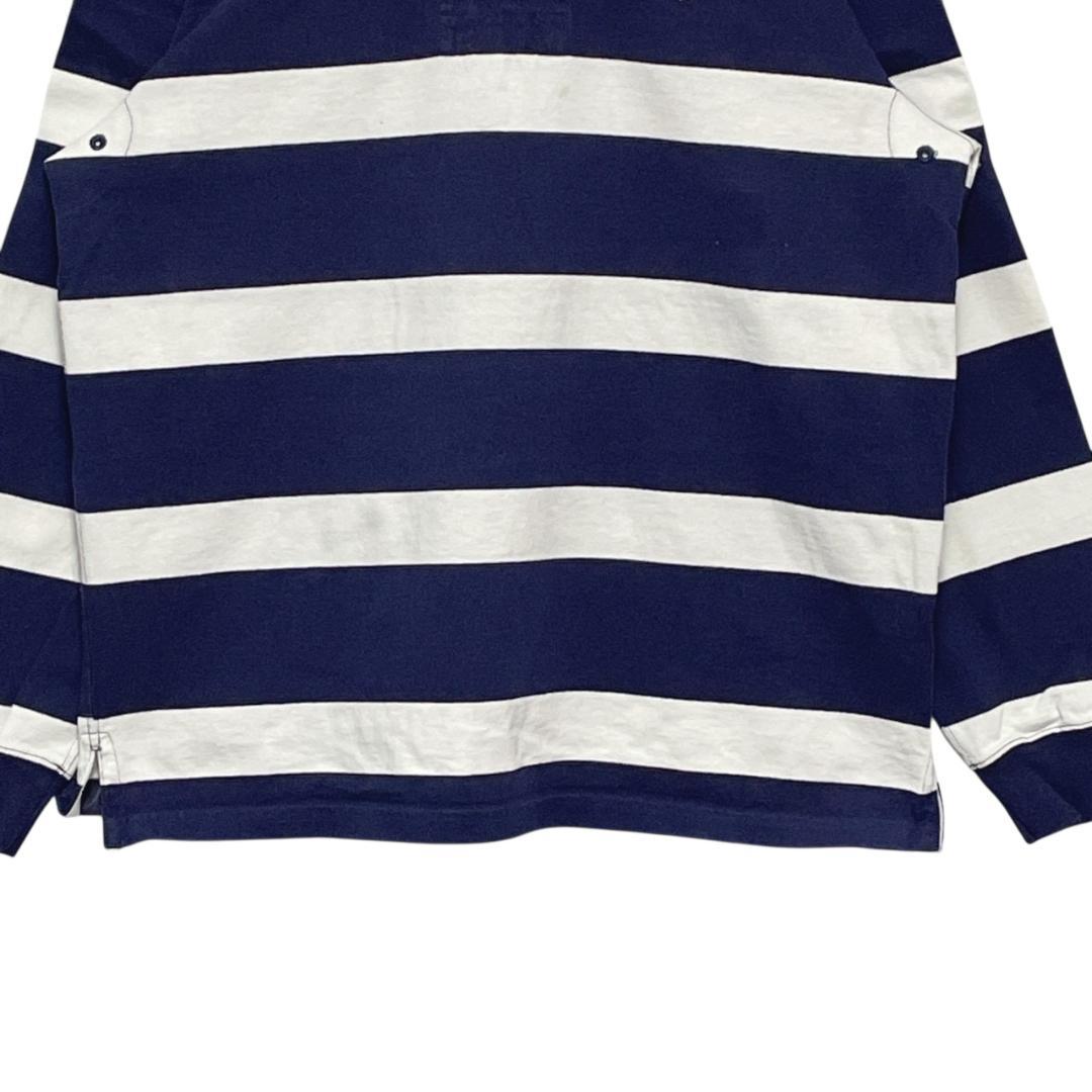 ポロバイラルフローレン ラガーシャツ 有名人着用モデル ロゴ 太ボーダー L