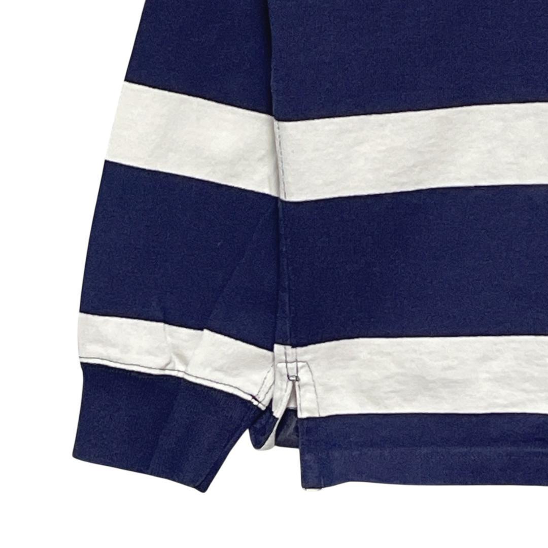 ポロバイラルフローレン ラガーシャツ 有名人着用モデル ロゴ 太ボーダー L