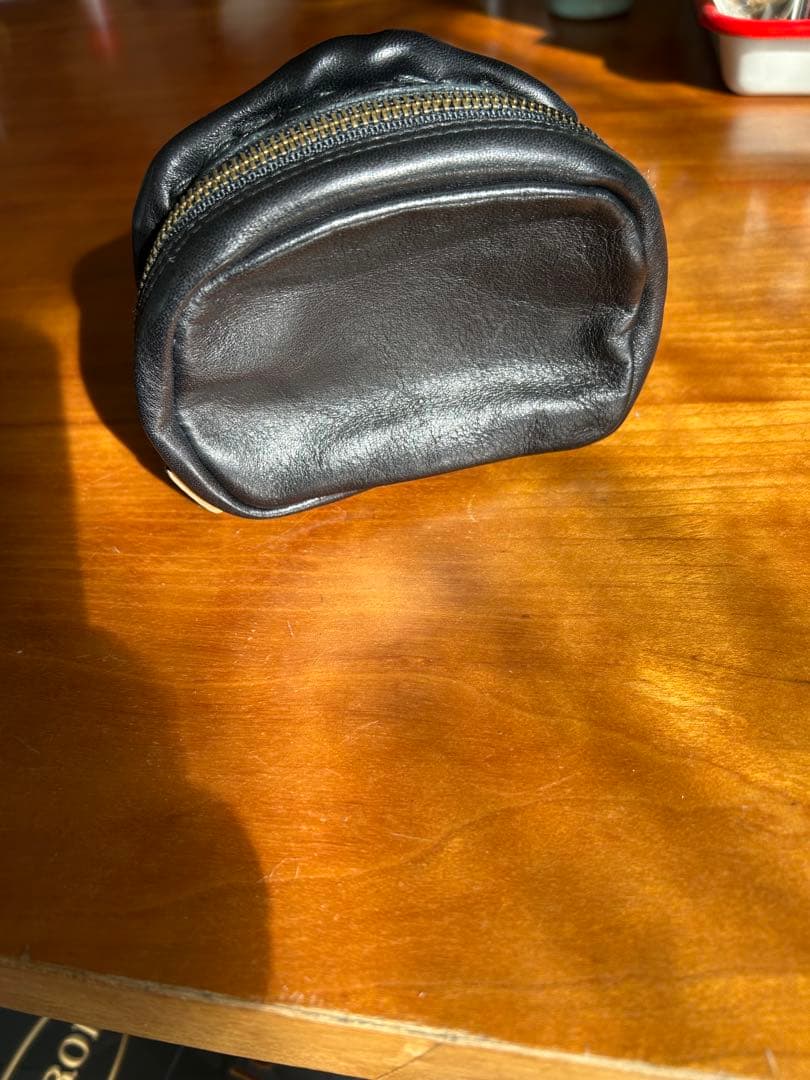 籐とレザーのかごバッグ小物入れ