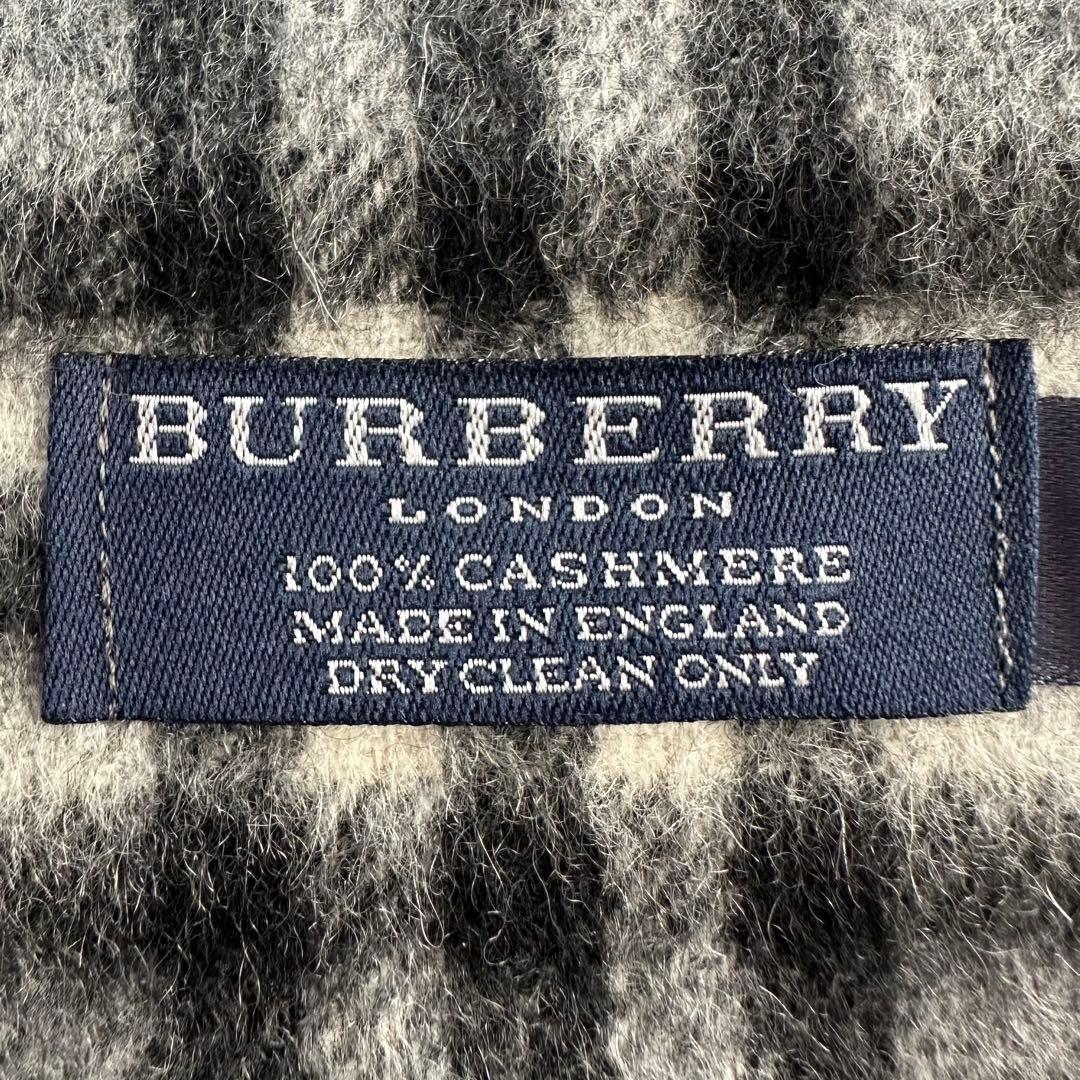 美品✨カシミヤ100% バーバリーロンドン マフラー ノバチェック グレー 秋冬