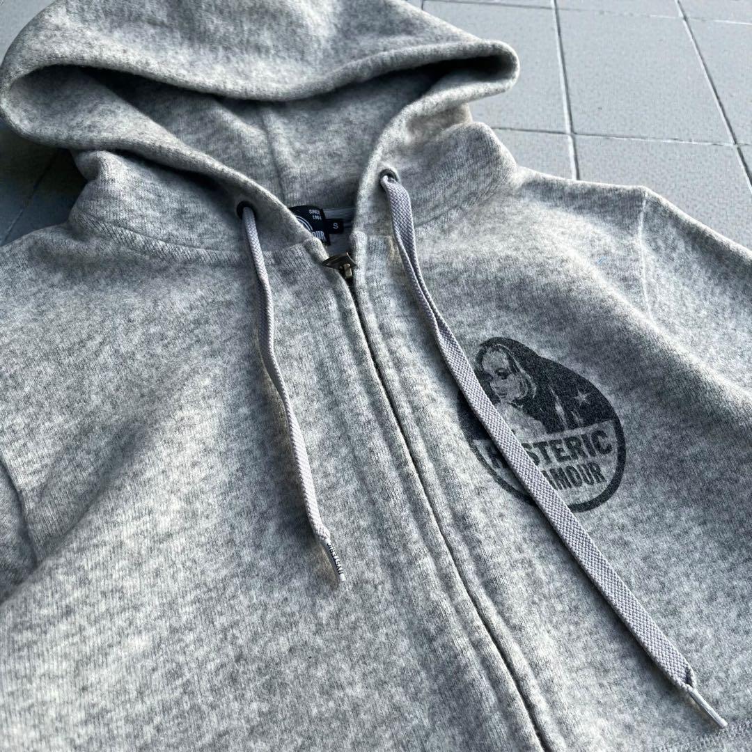 HYSTERIC GLAMOUR フルジップ ニットパーカー フーディガールロゴ