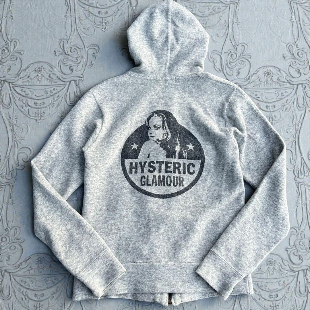 HYSTERIC GLAMOUR フルジップ ニットパーカー フーディガールロゴ