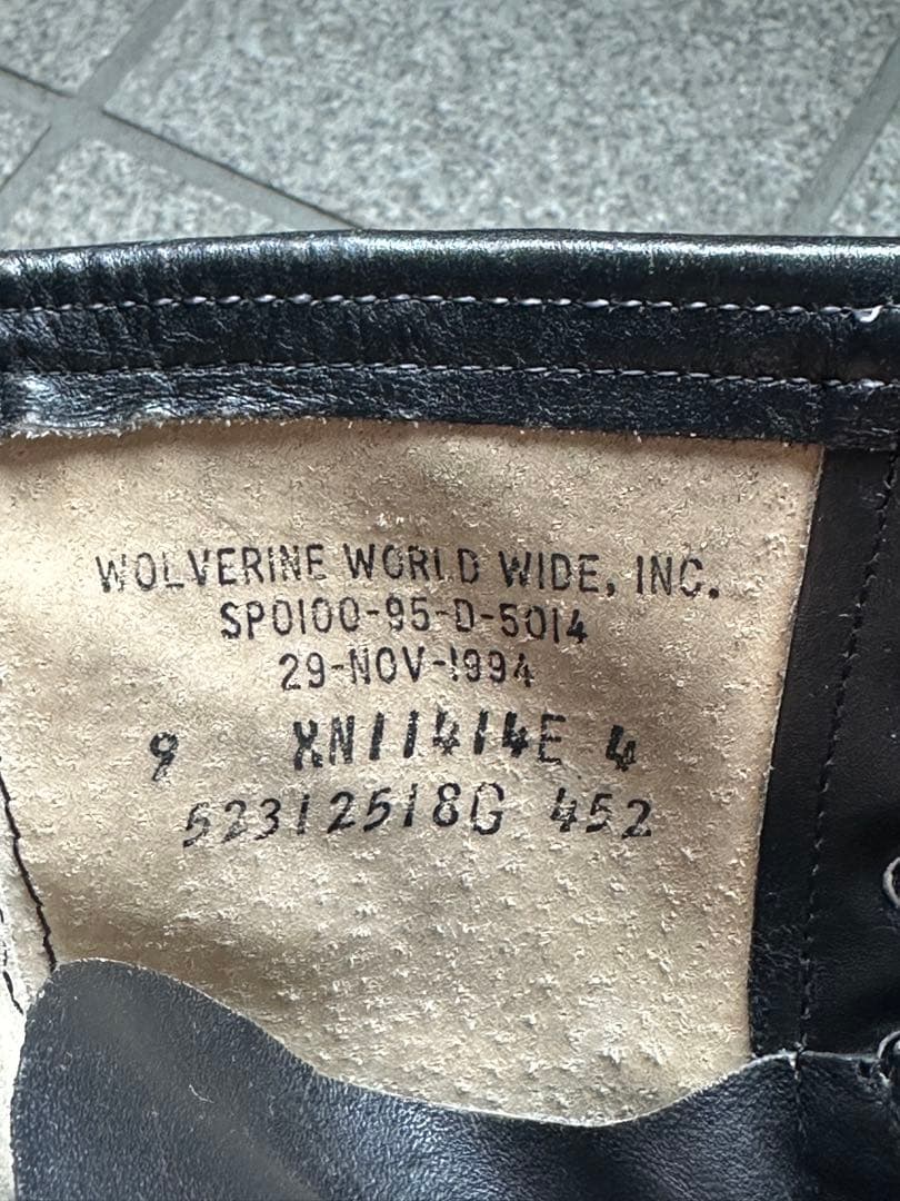 レザー ブラック レースアップブーツ 27cm