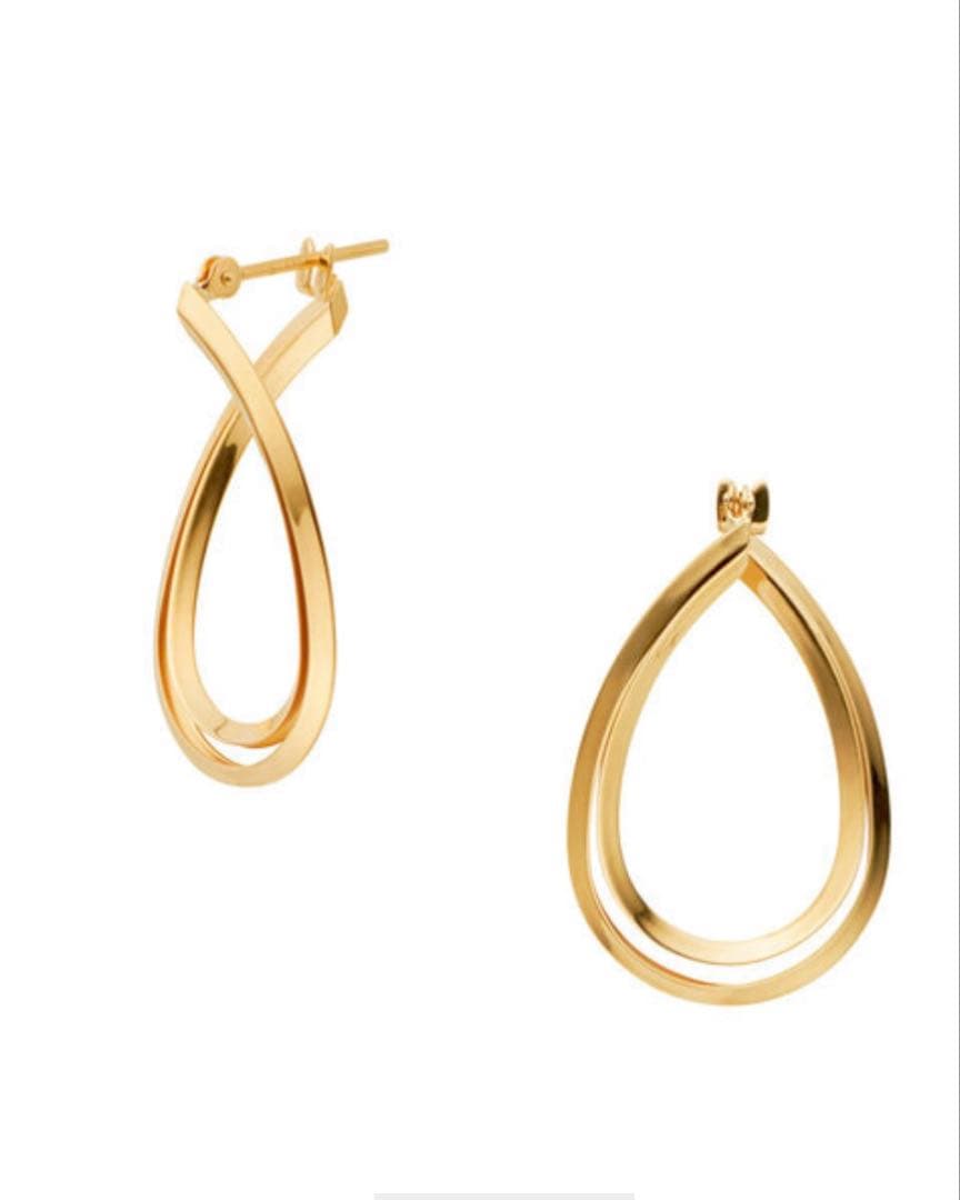 ルース　vendome青山　k18ゴールド フープピアス ツイストデザイン