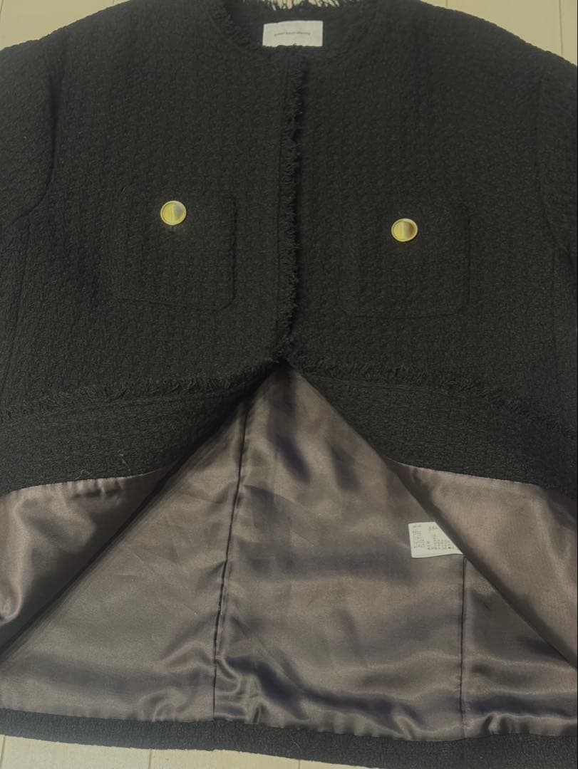 美品green label relaxing ツイード ノーカラー ジャケット