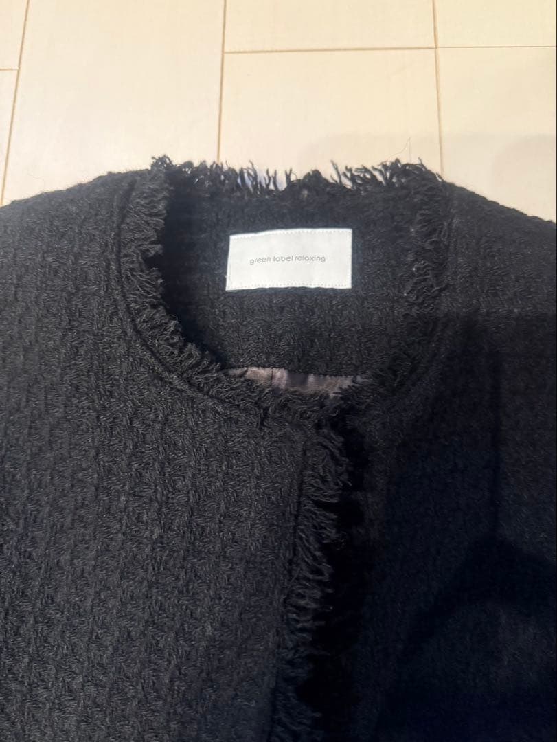 美品green label relaxing ツイード ノーカラー ジャケット