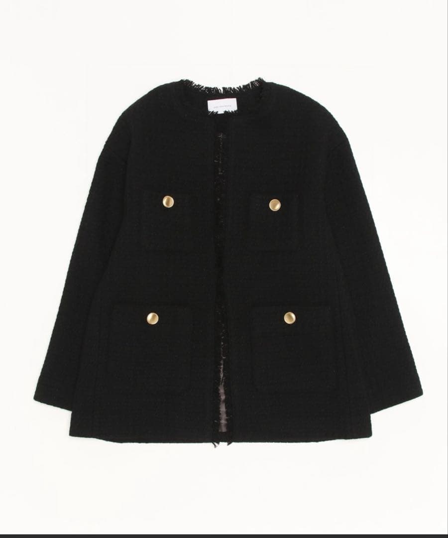 美品green label relaxing ツイード ノーカラー ジャケット