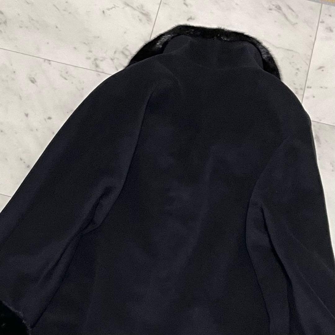 【上質】 ✨ヘルノ xロロピアーナ カシミヤxシルク ミンクファー付コート 42