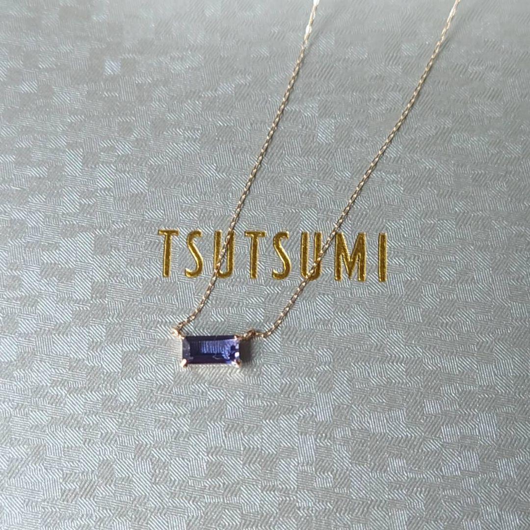 未使用　ツツミ　アイオライト　ネックレス　スクエア　K10