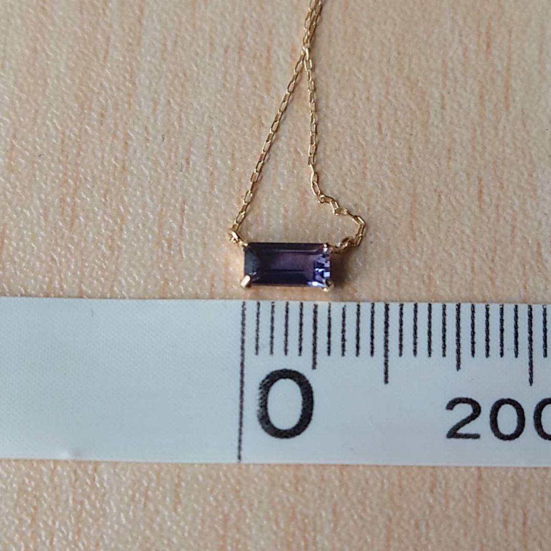 未使用　ツツミ　アイオライト　ネックレス　スクエア　K10