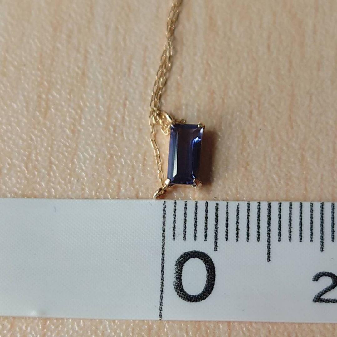 未使用　ツツミ　アイオライト　ネックレス　スクエア　K10