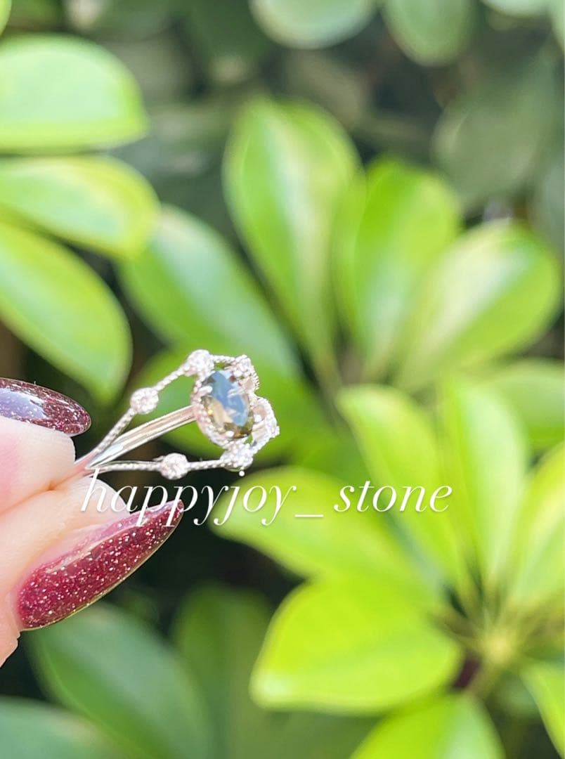 エネルギーの活性化✨☆隕石ガラス　モルダバイト☆S925フリーサイズリング