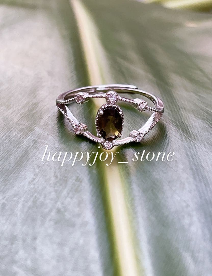 エネルギーの活性化✨☆隕石ガラス　モルダバイト☆S925フリーサイズリング