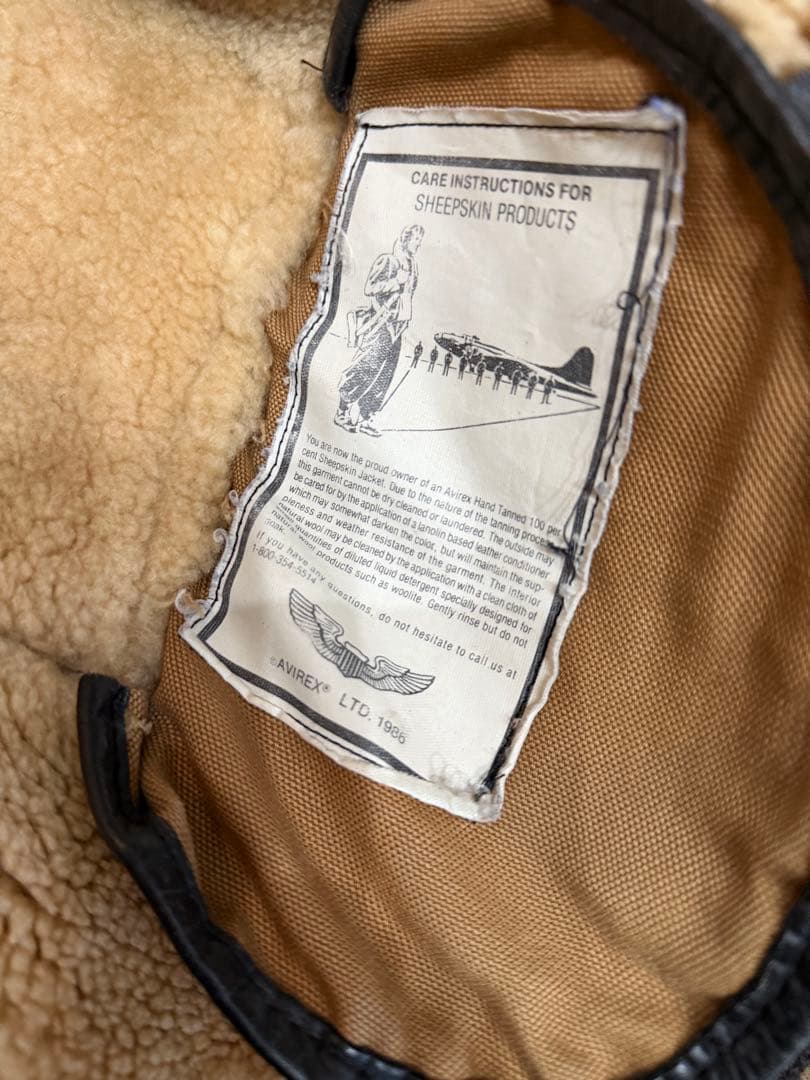 90年代アメリカ製 AVIREXフライトジャケットB-6 36サイズ　難あり