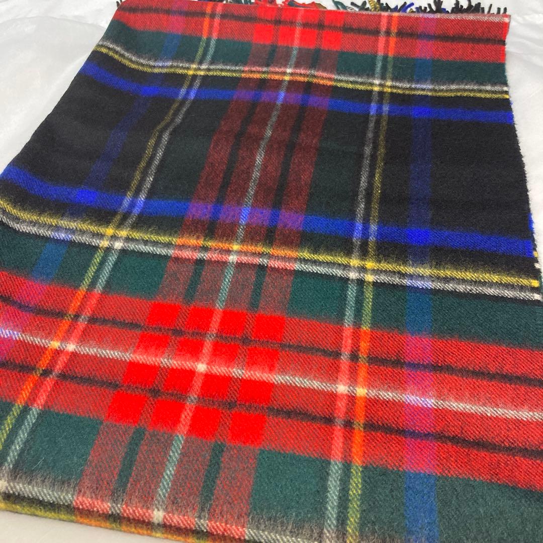 極美品 ジョンストンズ カシミヤ100％ 大判 ブラックスチュワート 国内正規品