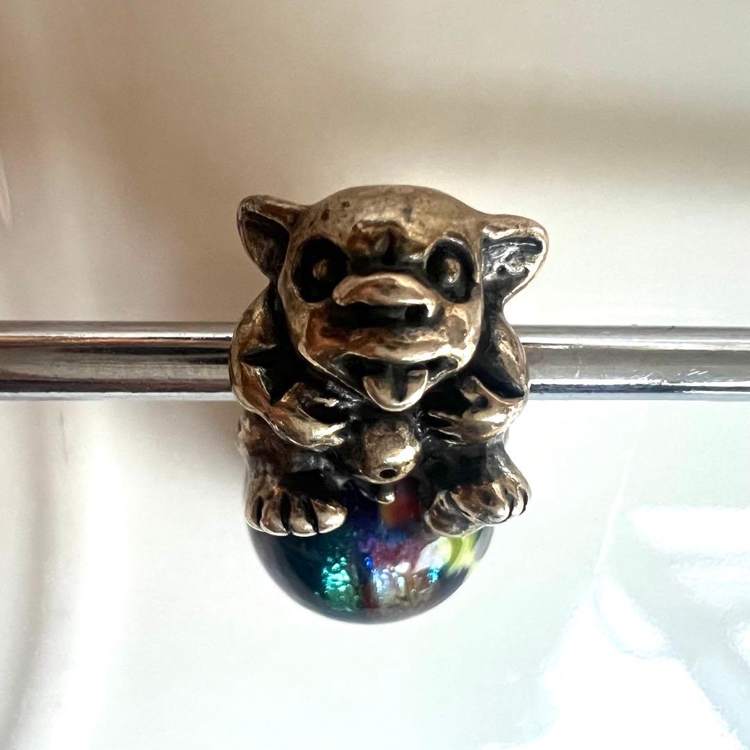 【美品・希少】トロールビーズ マーブル シルバー ミックスビーズ