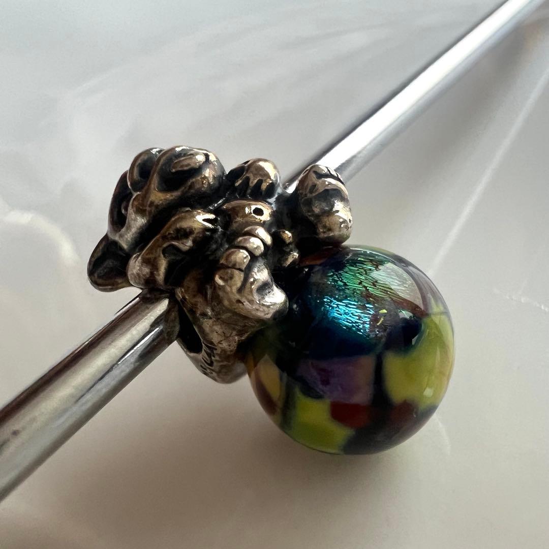 【美品・希少】トロールビーズ マーブル シルバー ミックスビーズ