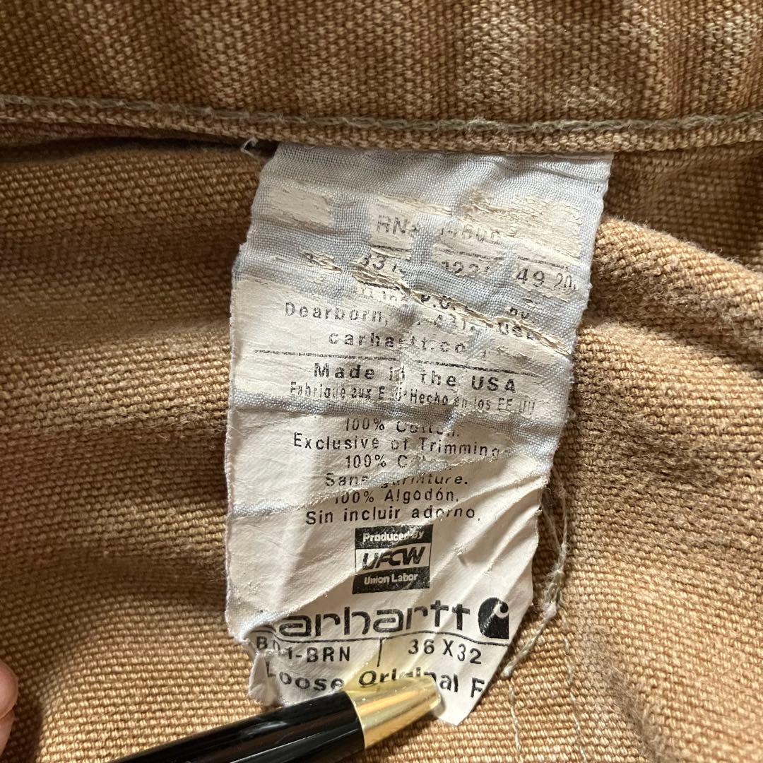 90sUSA製Carharttカーハートダブルニーペインターダックパンツベージュ
