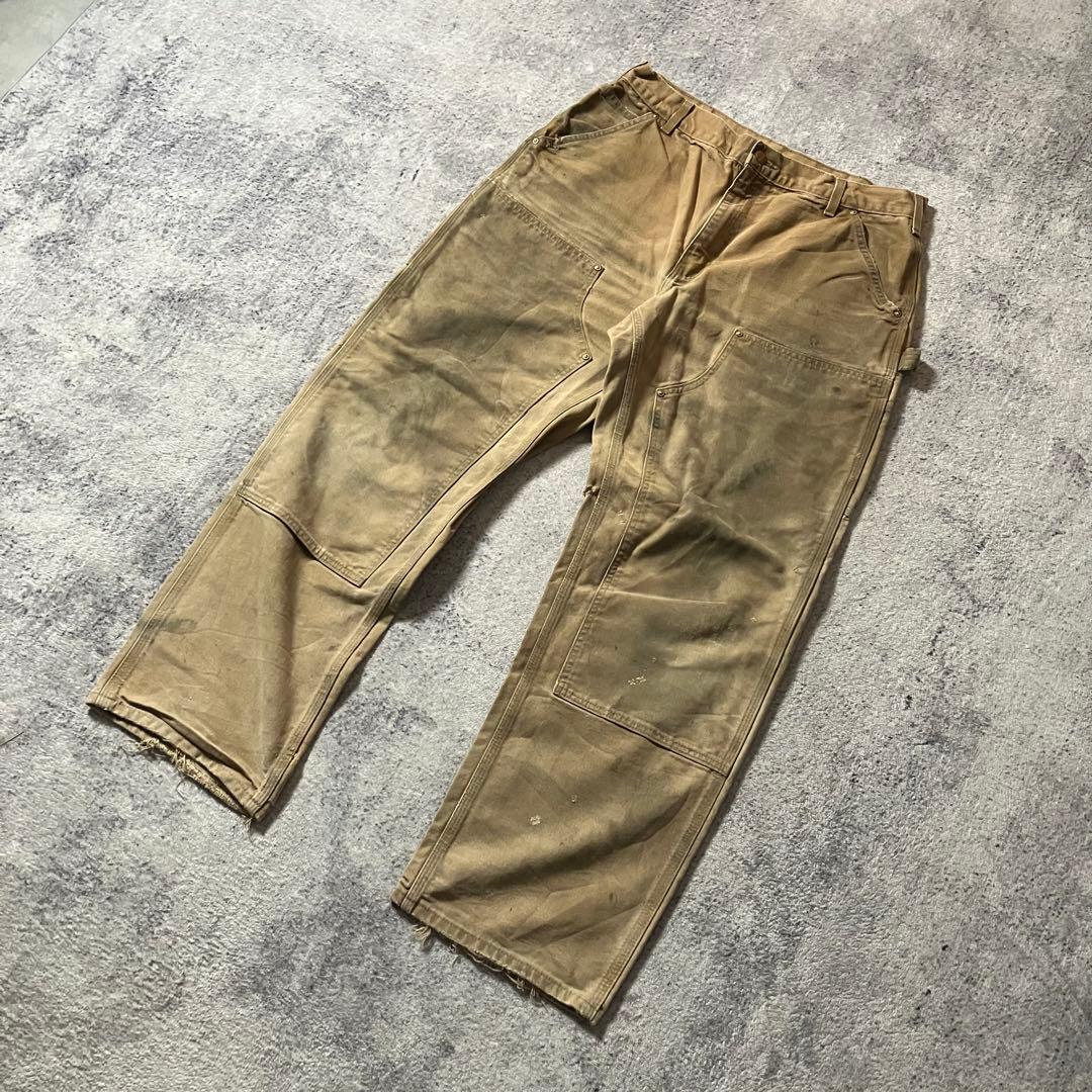 90sUSA製Carharttカーハートダブルニーペインターダックパンツベージュ