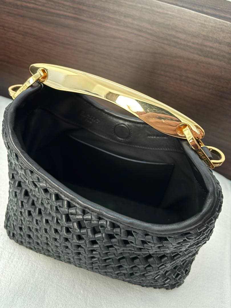 【ELLEME/エレメ】Woven Leather バッグ（BLACK）