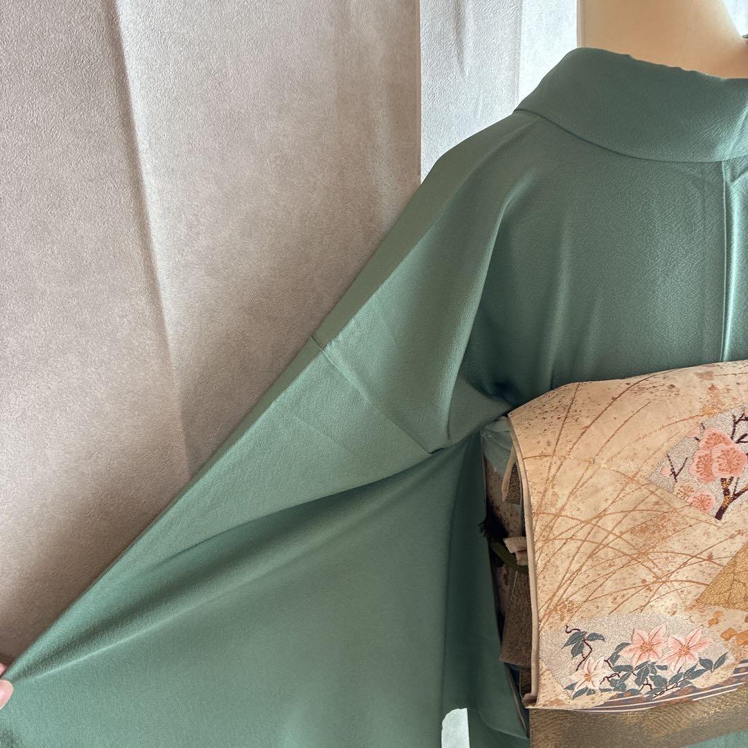 〈長襦袢➕〉訪問着　フルセット　着物　友禅　正絹　ピーコックブルー　凛　J1