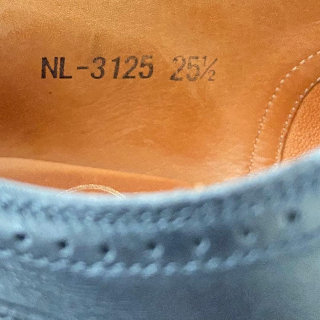 スコッチグレイン ウィングチップ ブラック 25.5cm 革靴　メダリオン