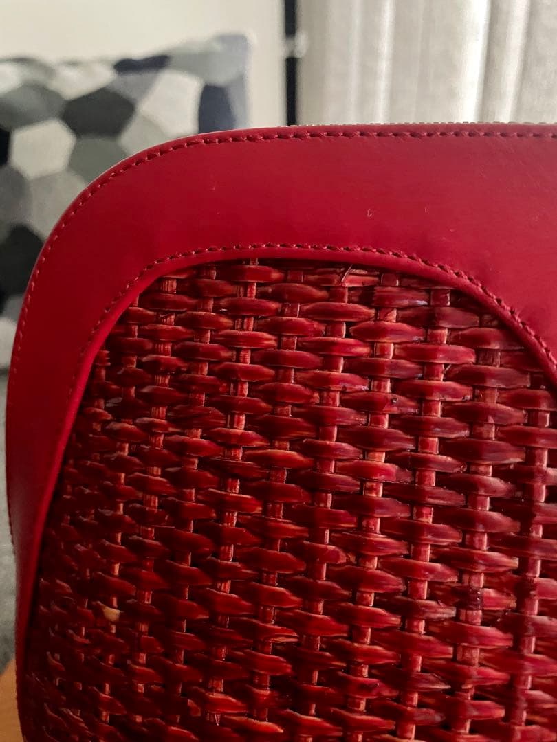 ペリーコ　美品！レザー×藤編み　クラッチ、ハンドバッグ