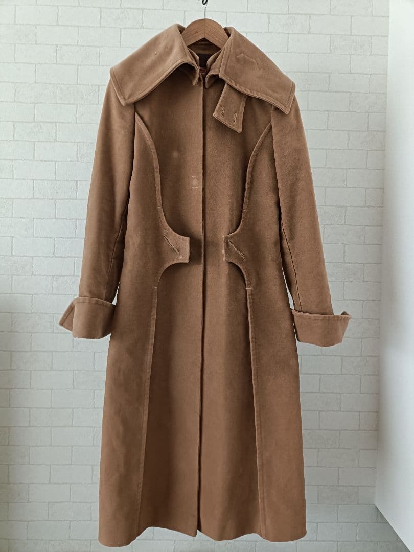 【美品】GENTUCCA BINI ロングコート 女優襟　キャメル　綿100%