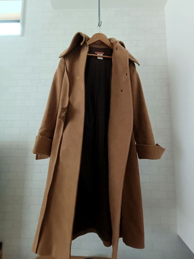 【美品】GENTUCCA BINI ロングコート 女優襟　キャメル　綿100%