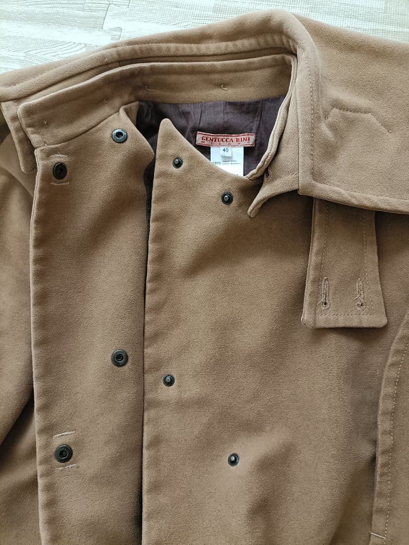 【美品】GENTUCCA BINI ロングコート 女優襟　キャメル　綿100%