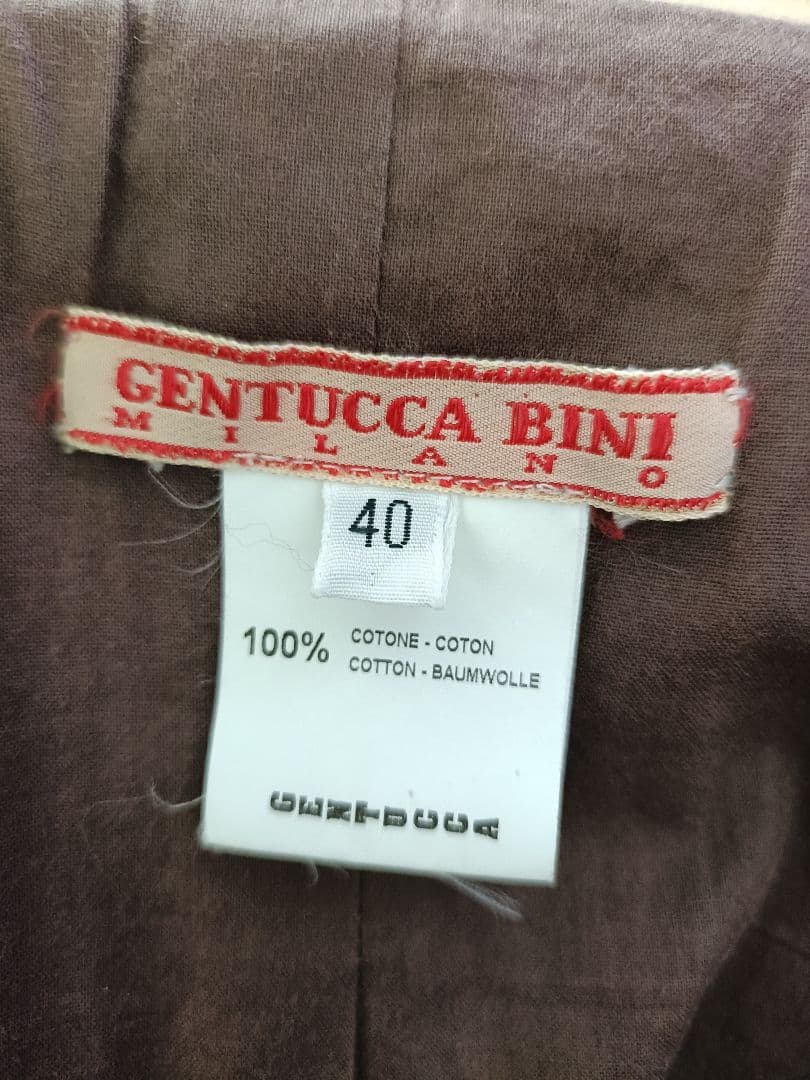 【美品】GENTUCCA BINI ロングコート 女優襟　キャメル　綿100%